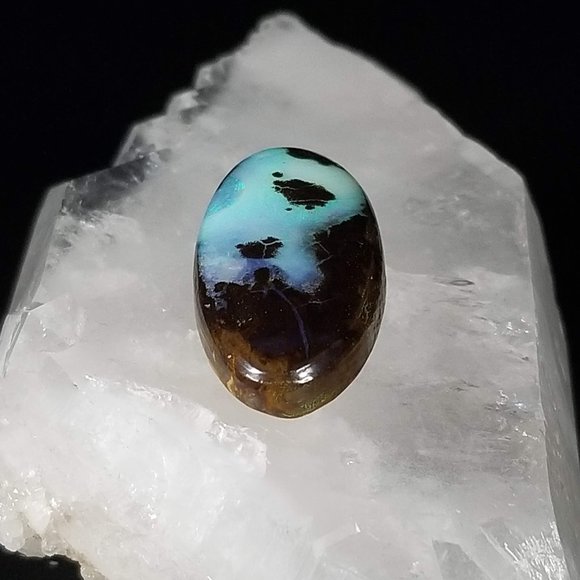 ***SOLD***Australian Boulder Opal Cab * 29.50 x 14.63 x 5.67mm - Picture 8 of 12